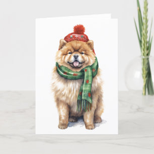 Christmas Chow Chow, Holiday Dog BLANK  Card