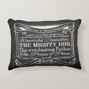 Christmas Christian Chalkboard Scripture Decorative Pillow
