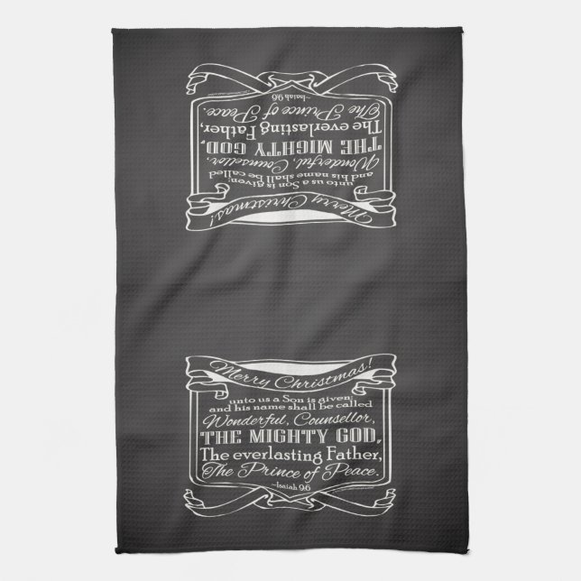 Christmas Christian Chalkboard Scripture Kitchen Towel (Vertical)
