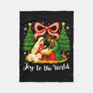 Christmas Christian Joy To The World Coquette Jesu Fleece Blanket