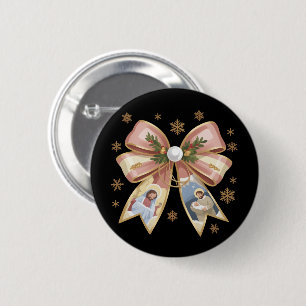 Christmas Christian Nativity Scene Coquette Jesus 2 Inch Round Button