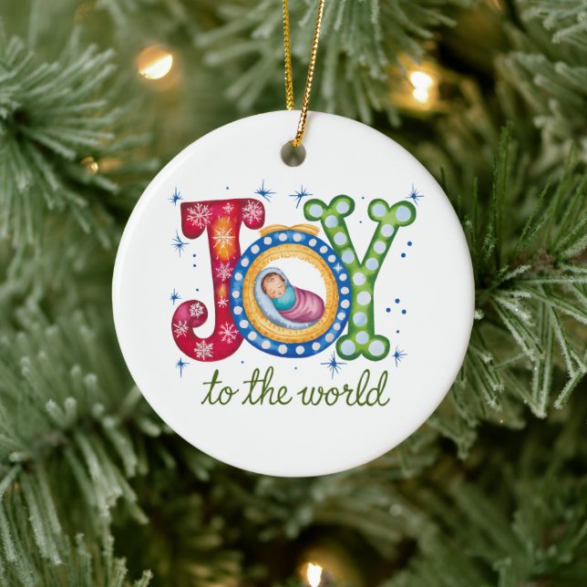 Christmas Christian Personalized Holiday Ceramic Ornament (Tree)