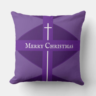 Christmas Christian Purple Throw Pillow