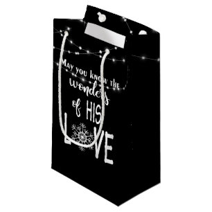 Christmas Christian Quote with Lights Small Gift Bag