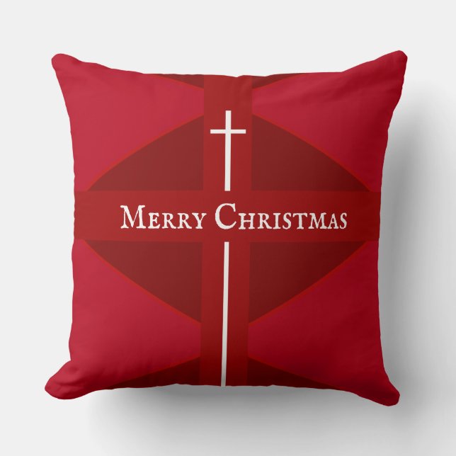 Christmas Christian Red Throw Pillow (Front)