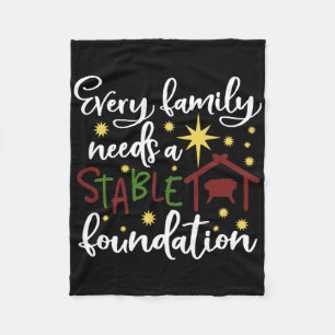 Christmas Christian Saying Religious Quote Family Fleece Blanket