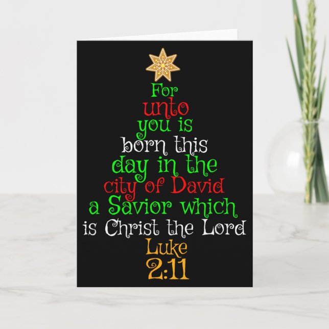 Christmas Christian Shirt Unto You Is Born A Savio Card (Front)