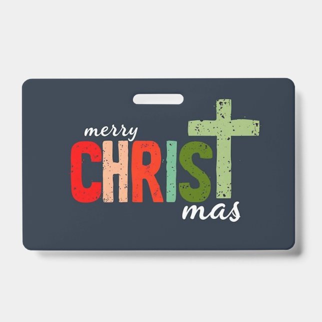 Christmas Christian Text Inspirational  Badge (Front)