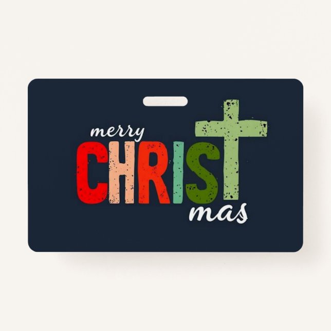Christmas Christian Text Inspirational  Badge (Front)