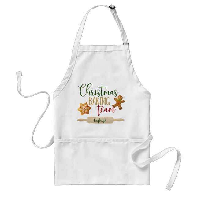 Christmas - "Christmas Baking Team"- Personalize Standard Apron (Front)