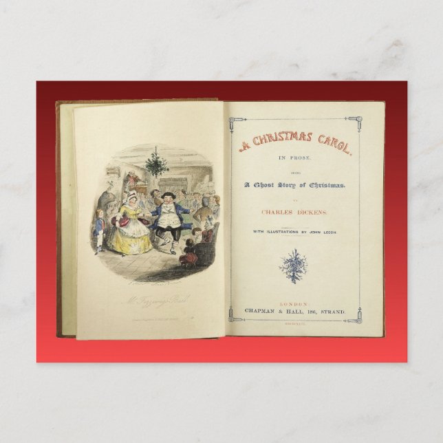 Christmas, Christmas Carol, Frontispiece Holiday Postcard (Front)