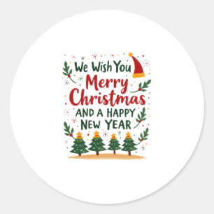 Christmas Christmas Christmas Christmas Christmas  Classic Round Sticker