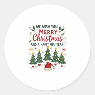 Christmas Christmas Christmas Christmas Christmas  Classic Round Sticker