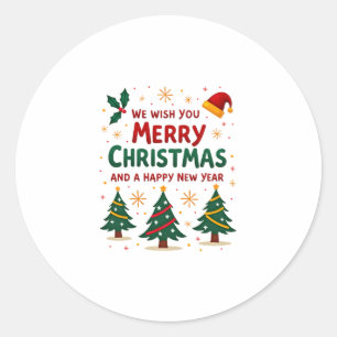 Christmas Christmas Christmas Christmas Christmas  Classic Round Sticker