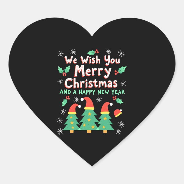 Christmas Christmas Christmas Christmas Christmas  Heart Sticker (Front)