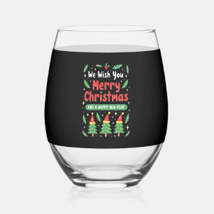 Christmas Christmas Christmas Christmas Christmas  Stemless Wine Glass