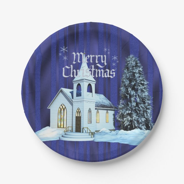 Christmas Church Holiday paper plate (Front)
