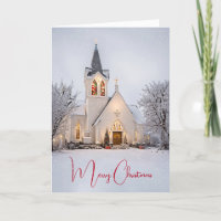 Christmas Church In Snowflakes