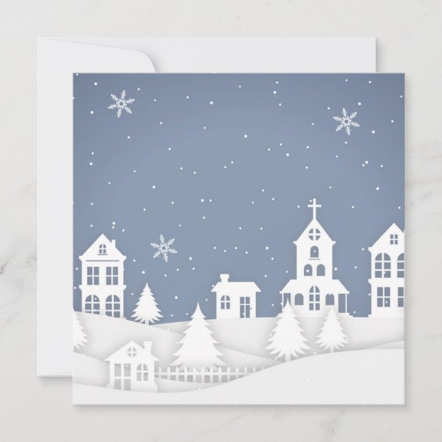 Christmas Church Landscape Card (Front)