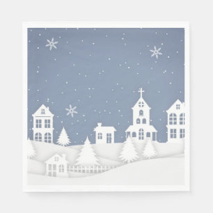 Christmas Church Landscape Napkin