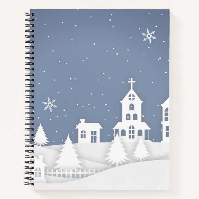 Christmas Church Landscape Notebook (Front)