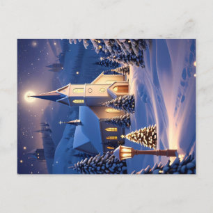 Christmas Church Postcard
