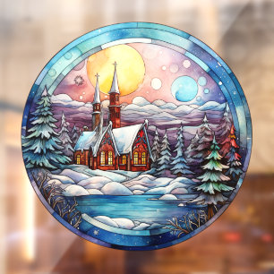 Christmas Church Window Cling