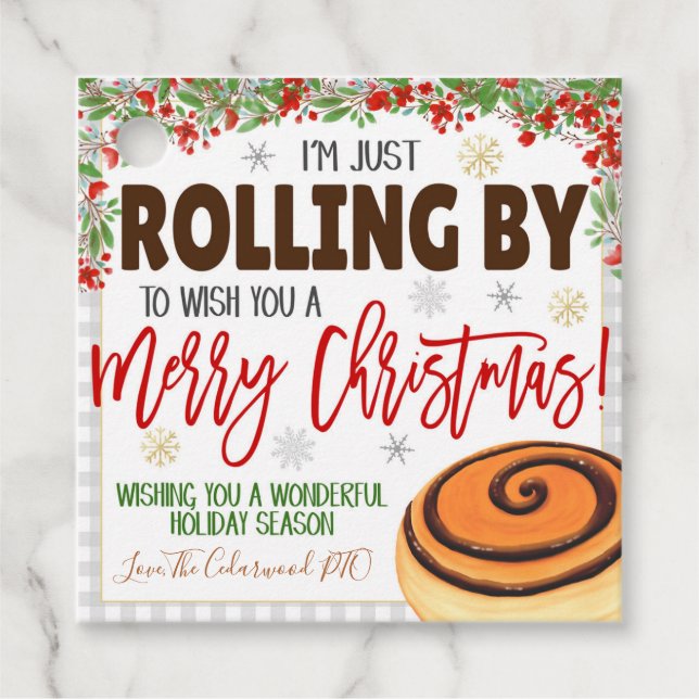 Christmas Cinnamon Roll Gift Tag (Front)