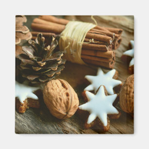 Christmas Cinnamon Sticks and Stars Magnet