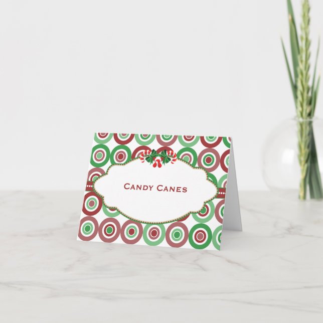Christmas Circle Candy Buffet Candy Name card (Front)