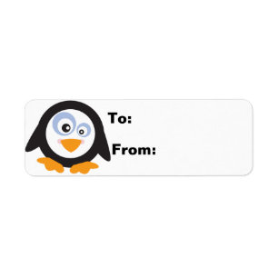 Christmas Circle of Penguins Gift Lables