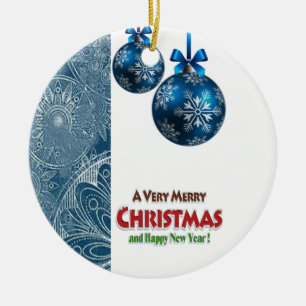 Christmas Circle Ornament, Merry Christmas Ceramic Ornament