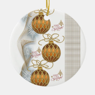 Christmas Circle Ornament, Merry Christmas Ceramic Ornament
