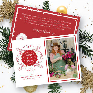 Christmas Circle Seal Business Holiday Photo Card