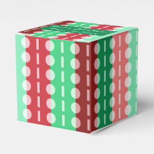 Christmas Circles on Stripes Red and Green Classic Favor Box
