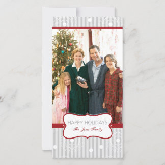 Christmas Circles - Red Silver Holiday Card