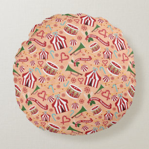 Christmas Circus Round Pillow
