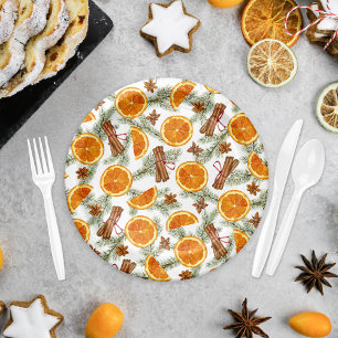 Christmas Citrus and Spice Holiday Paper Plate