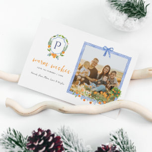 Christmas Citrus Botanical Floral   Holiday Photo Card