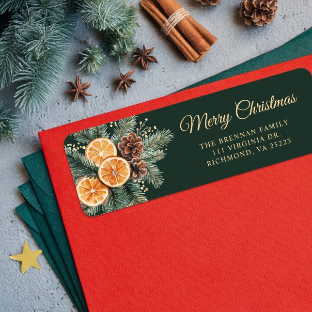 Christmas Citrus Orange Holiday Return Address (Christmas Citrus Orange Holiday Return Address Label)