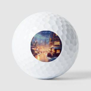 Christmas City Street (3) Golf Balls