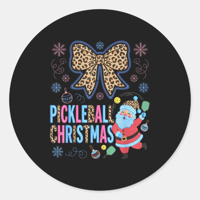 Christmas Ckleball Fun_ Funny For The Srts Lover  Classic Round Sticker (Front)