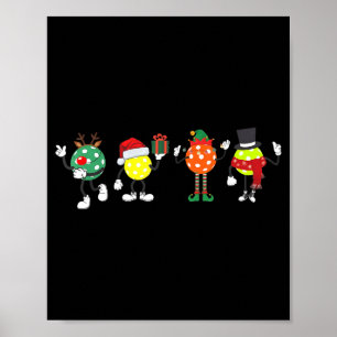 Christmas Ckleball Player Xmas Santa Reindeer Elf Poster