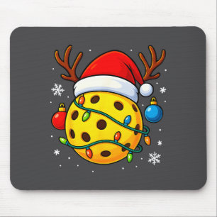 Christmas Ckleball Santa Hat Lights Srts Xmas Paja Mouse Pad