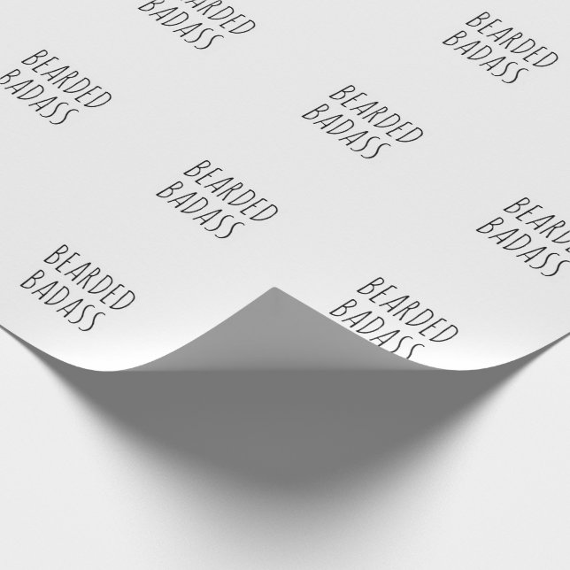 Christmas classic bestselling BEARDED BADASS Wrapping Paper (Corner)
