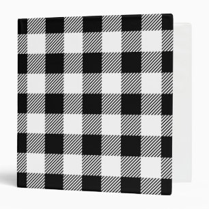 Christmas classic Buffalo check plaid pattern B&W Binder