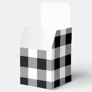 Christmas classic Buffalo check plaid pattern B&W Favor Box