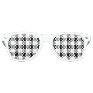 Christmas classic Buffalo check plaid pattern B&W Retro Sunglasses