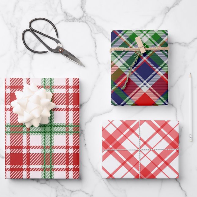 Christmas  classic holiday simple wrapping paper sheet (Front)
