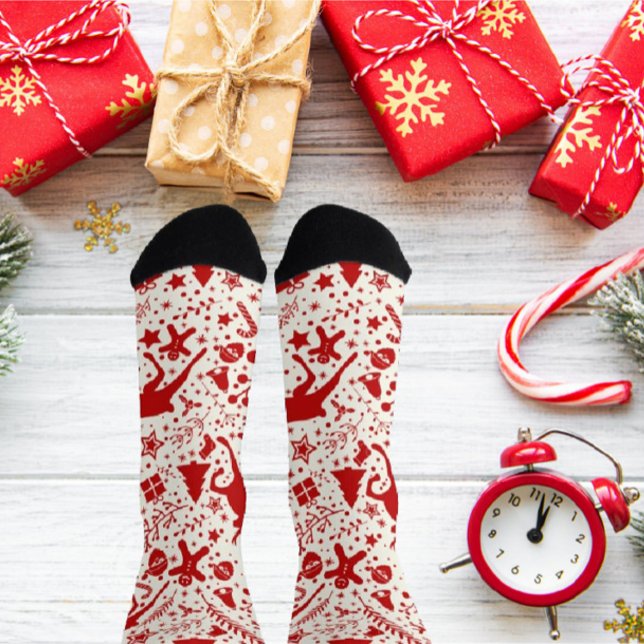 Christmas Classic Red & White Crew Sock (Creator Uploaded)